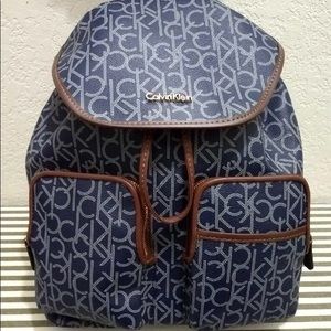 Blue and Brown Calvin Klein backpack